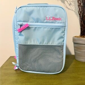L.L. Bean Sky Blue Lunch Bag with Pink Details
